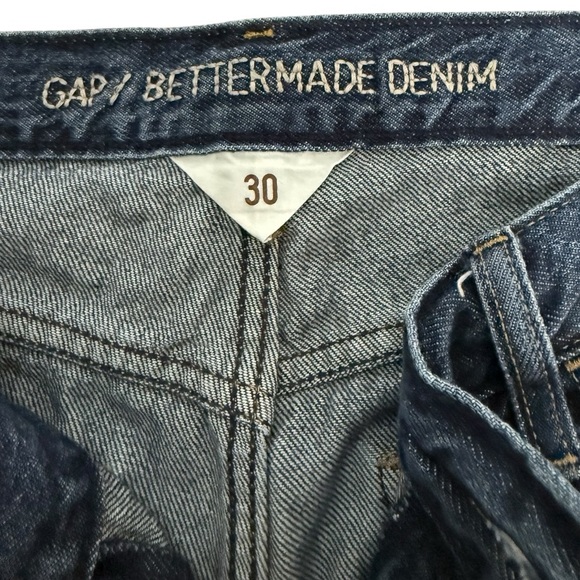 GAP Better Made Wide Leg Raw Hem Cropped High Rise Jeans Size 30 Dark Indigo - Picture 6 of 9